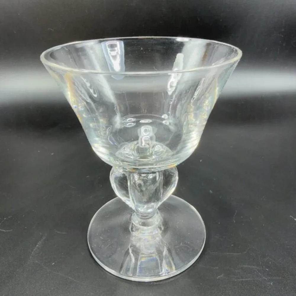 Vintage‎ Seneca Ingrid Clear Elegant 4.5inch Goblets Footed Cups Glasses Set 2